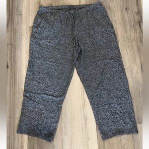 Eileen Fisher Small Petite Gray Wide Leg Cropped Pant Drawstring Organic Cotton